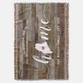 Estado de Maine Personalizado Madeira Rústica スローブランケット (正面縦)