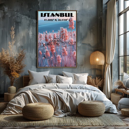 Estambul: Arte de Línea con coordenadas. ポスター