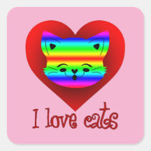 Estampa Animal - I Love Cats - Adesivo