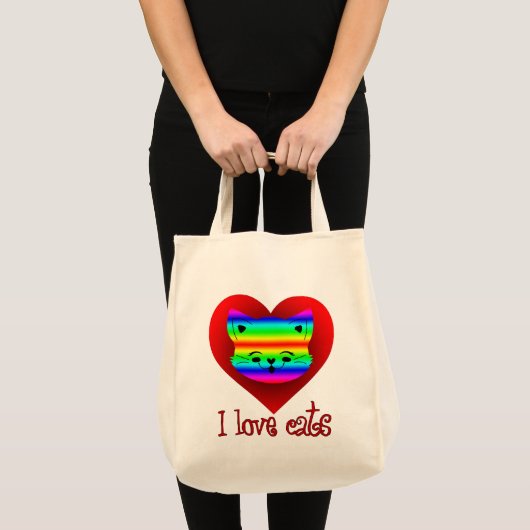 Estampa Animal - I Love Cats - Bolsa トートバッグ (正面(商品))