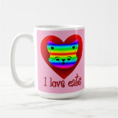 Estampa Animal - I Love Cats - Caneca コーヒーマグカップ (左)