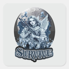 Estampa Anjo – Cyberpunk Guardian Angel - Adesivo スクエアシール