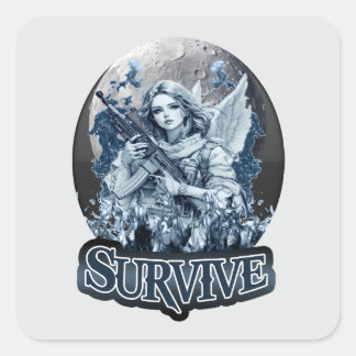 Estampa Anjo – Cyberpunk Guardian Angel - Adesivo スクエアシール