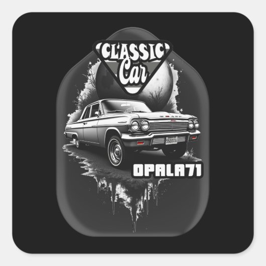 Estampa Carro - Classic Car Opala 71 - Adesivo スクエアシール (正面)