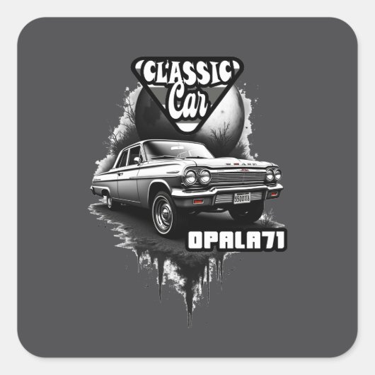 Estampa Carro - Classic Car Opala 71 - Adesivo スクエアシール (正面)