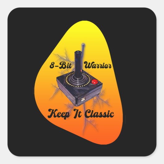 Estampa Game - Retro Gamer Legend - Adesivo スクエアシール (正面)