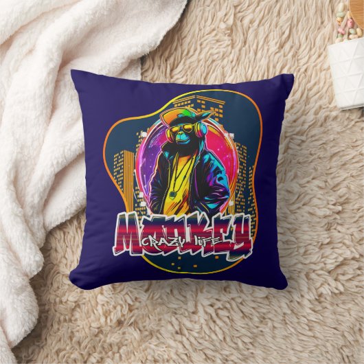 Estampa Graffiti Art Monkey Rap Hip Hop - Almofada クッション (ブランケット)