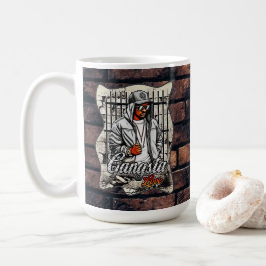 Estampa Hip Hop - Gangsta Love - Caneca コーヒーマグカップ (ドーナツ)