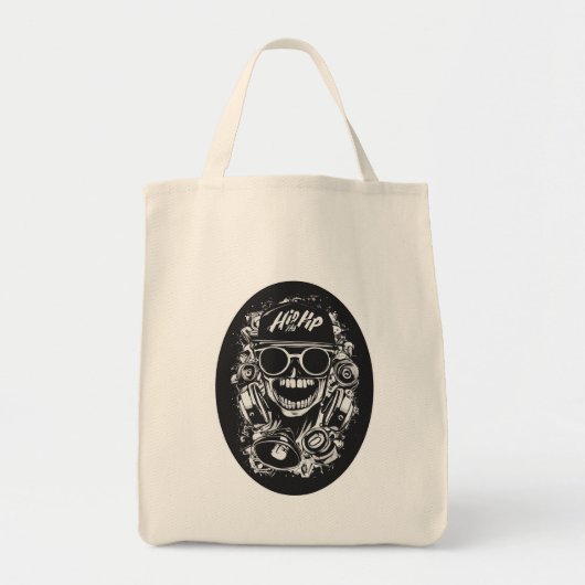 Estampa Hip Hop - Hip Hop Skull Vibes - Bolsa トートバッグ (正面)