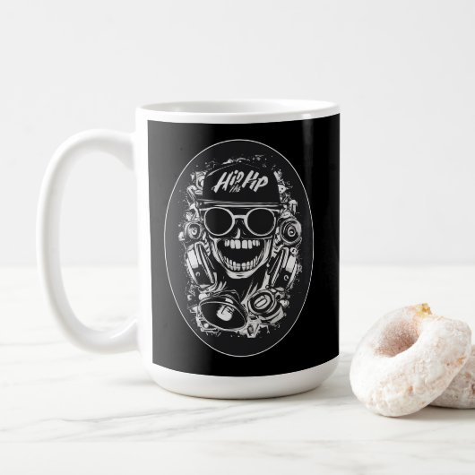 Estampa Hip Hop - Hip Hop Skull Vibes - Caneca コーヒーマグカップ (ドーナツ)