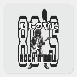 Estampa Rock - I Love 80s Rock’n’Roll – Adesivo スクエアシール