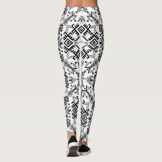 Estampado de Tejido Artesanal | Efecto Punto Boho レギンス (裏面)