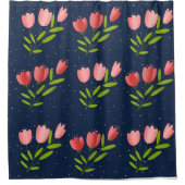 estampado de tulipanes シャワーカーテン (正面)