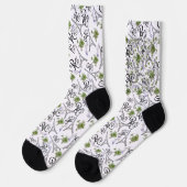 estampado integral de parís con flores ソックス (左)