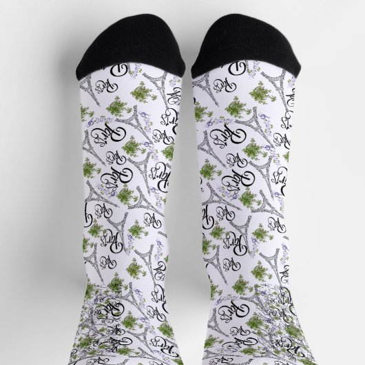 estampado integral de parís con flores ソックス (上部)
