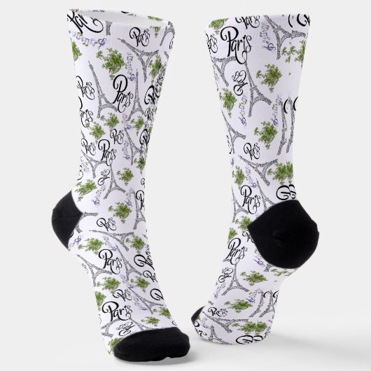estampado integral de parís con flores ソックス (傾斜あり)