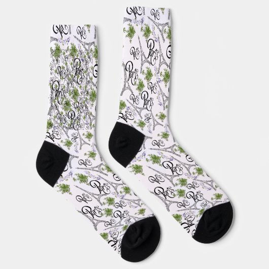 estampado integral de parís con flores ソックス (右)