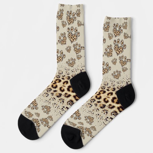 estampado integral huellas de mascotas ソックス (左)