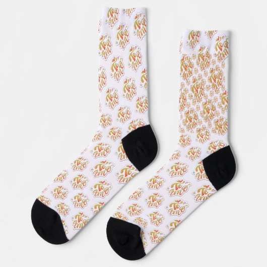 estampado integral te amo  ソックス (左)