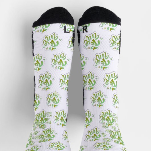 estampado integral te amo en verde ソックス (上部)
