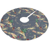 estampado navideño de regalos y dulces para niños ブラッシュドポリエステルツリースカート (アングル)