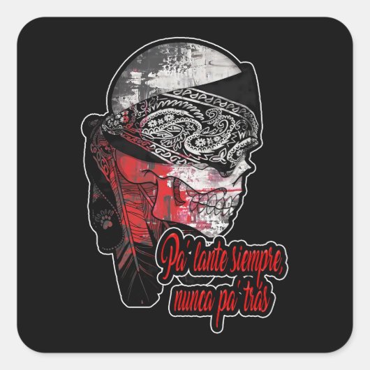 Estampas Hip Hop - Nunca Pa’trás - Adesivo スクエアシール (正面)