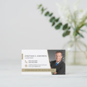 Estate実在ビジネスカードホワイト金ゴールド19023 名刺 (スタンド正面)