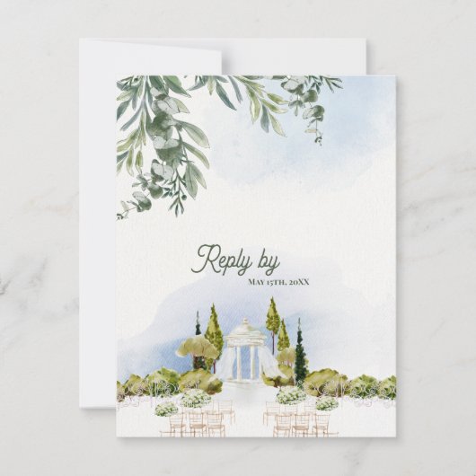 Estate Garden Pavilion Wedding RSVP with QR Code (正面)