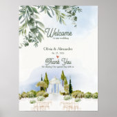 Estate Garden Pavilion Wedding Welcome Sign ポスター (正面)
