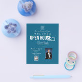 Estate Open House Logo Photo Blue チラシ (シングル)