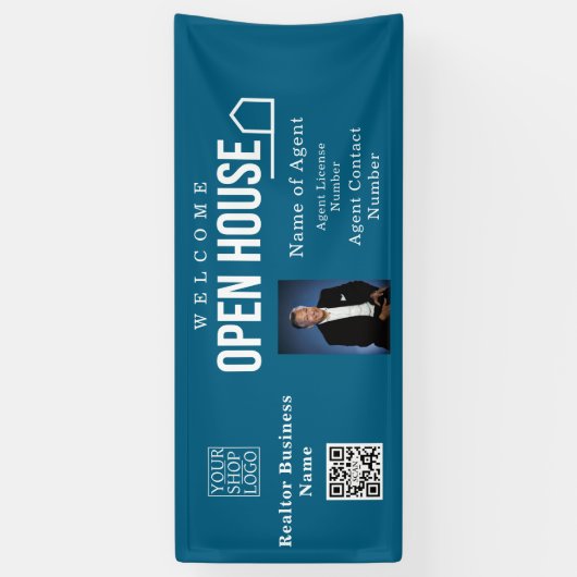 Estate Open House Logo Photo Blue 横断幕 (縦)