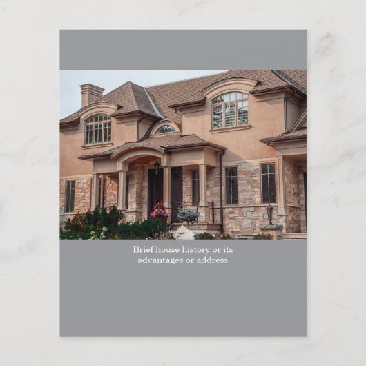 Estate Open House Logo Photo Grey チラシ (裏面)