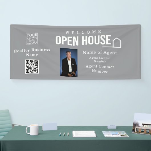 Estate Open House Logo Photo Grey 横断幕 (トレードショー)