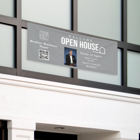 Estate Open House Logo Photo Grey 横断幕 (ビルの外側)