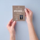 Estate Open House Logo Photo Light Brown チラシ (手)