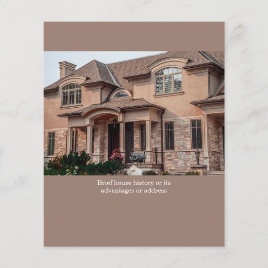 Estate Open House Logo Photo Light Brown チラシ (裏面)