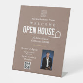 Estate Open House Logo Photo Light Brown 台座サイン (正面)