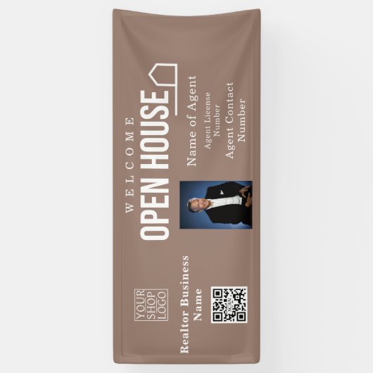 Estate Open House Logo Photo Light Brown 横断幕 (縦)