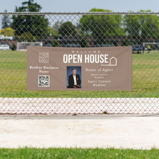 Estate Open House Logo Photo Light Brown 横断幕 (インサイチュ)