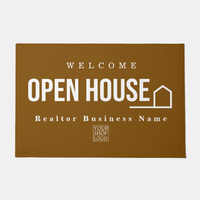 Estate Open House Modern Chic Brown ドアマット (正面)