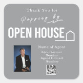 Estate Open House Modern Chic Grey スクエアシール (正面)