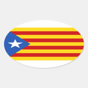 Esteladaカタロニアの旗 楕円形シール