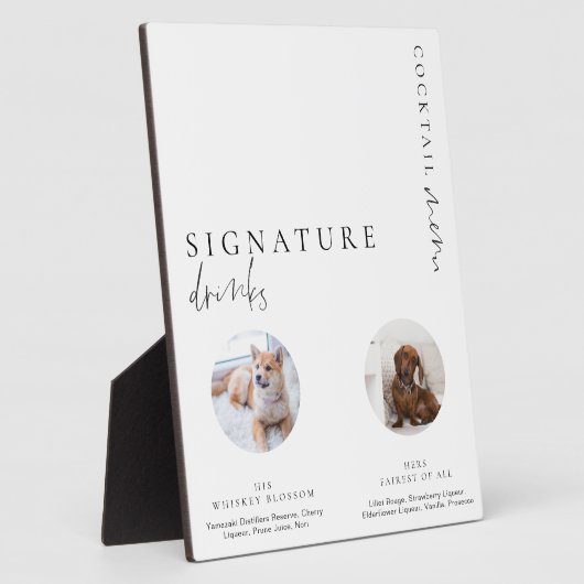 Estelle写真モダンミニマル署名ドリンクの署名 フォトプラーク (側面)