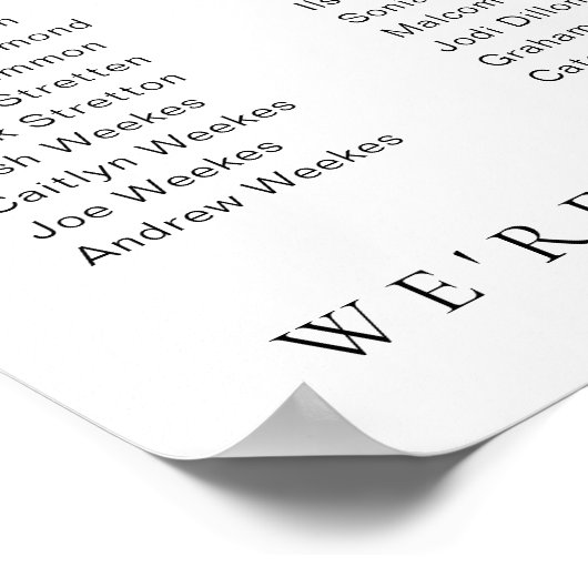 Estelle Modern Minimal 24 Table Seating Poster ポスター (角)