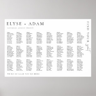 Estelle Modern Minimal 24 Table Seating Poster ポスター