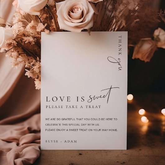 Estelle Modern Minimal Love Is Sweet Favors Sign ポスター