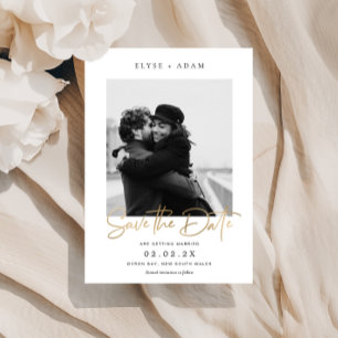 Estelle Photo Save The Date Gold Foil 箔招待状