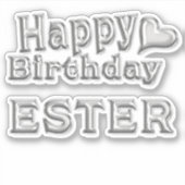 Ester Happy Birthday silver Aufkleber Sticker シール (正面)