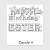 Ester Happy Birthday silver Aufkleber Sticker シール (シート)