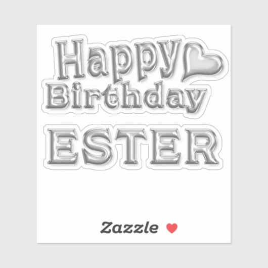 Ester Happy Birthday silver Aufkleber Sticker シール (シート)